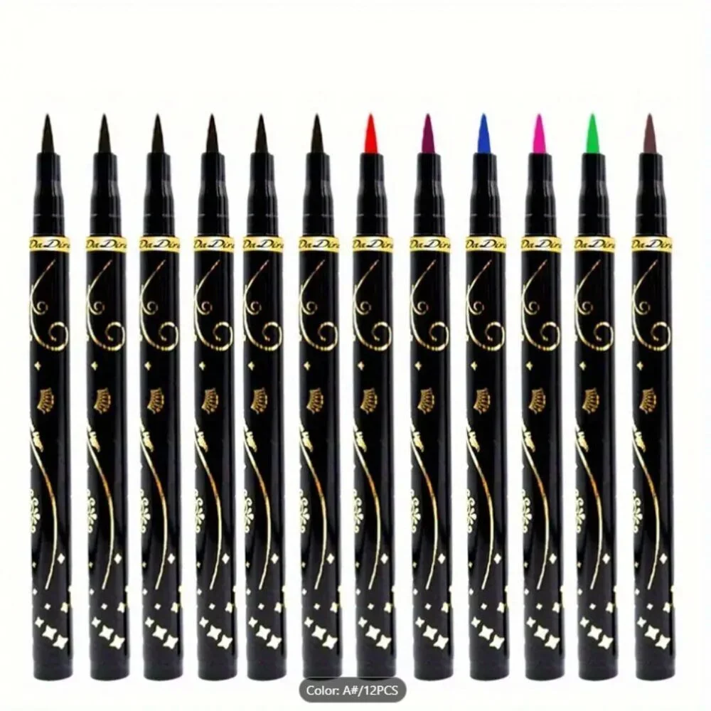 NWOT 12pcs Waterproof Eyeliner Set - Smudge Resistant, Easy Glide
